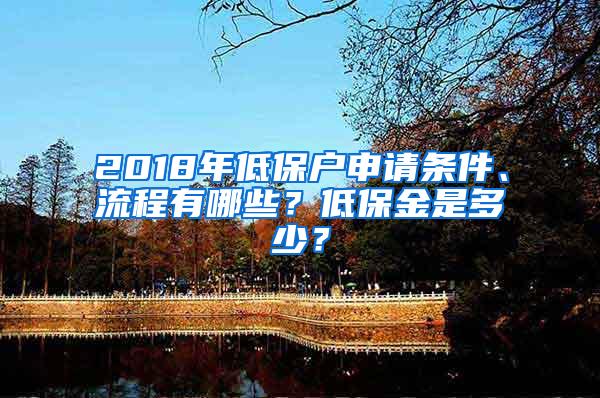 2018年低保户申请条件、流程有哪些？低保金是多少？