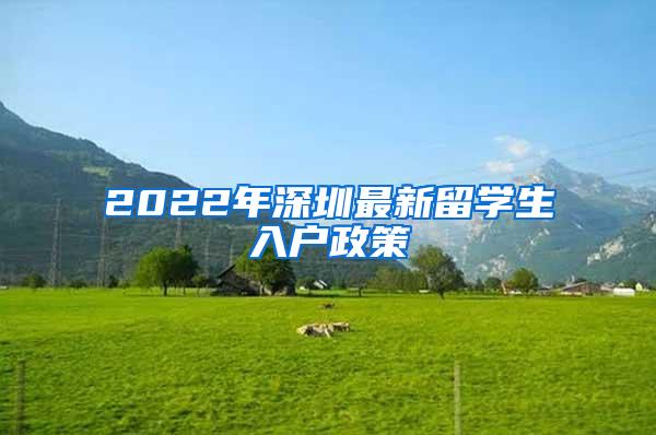 2022年深圳最新留学生入户政策