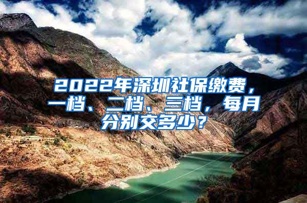 2022年深圳社保缴费，一档、二档、三档，每月分别交多少？