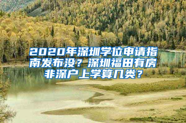 2020年深圳学位申请指南发布没？深圳福田有房非深户上学算几类？