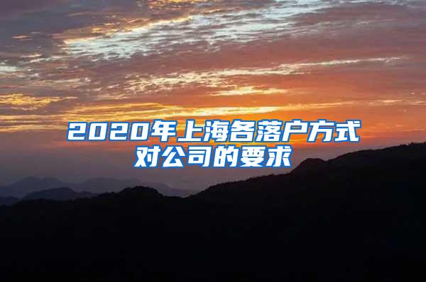 2020年上海各落户方式对公司的要求