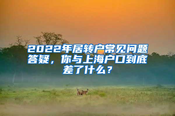 2022年居转户常见问题答疑，你与上海户口到底差了什么？