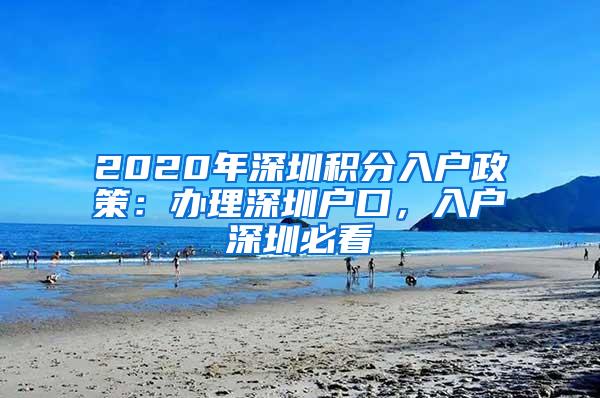 2020年深圳积分入户政策：办理深圳户口，入户深圳必看