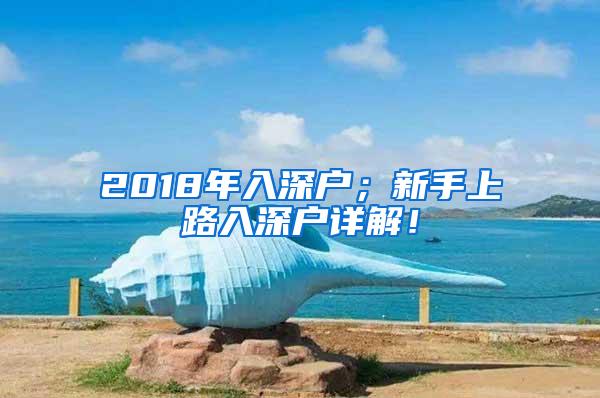 2018年入深户；新手上路入深户详解！