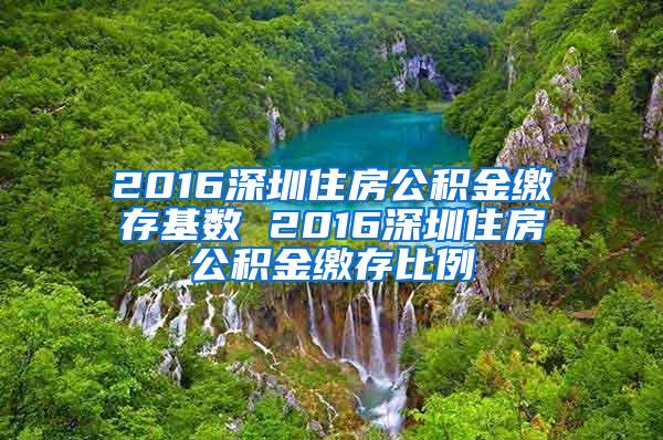 2016深圳住房公积金缴存基数 2016深圳住房公积金缴存比例