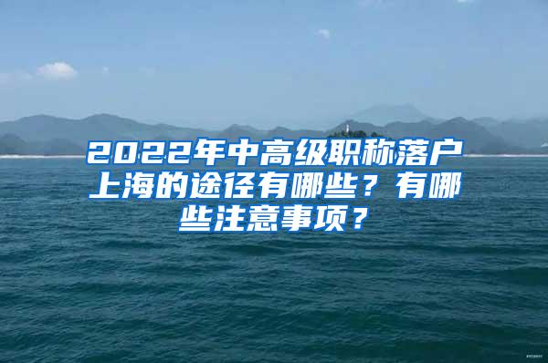 2022年中高级职称落户上海的途径有哪些？有哪些注意事项？