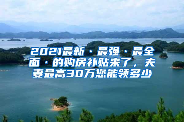 2021最新·最强·最全面·的购房补贴来了，夫妻最高30万您能领多少