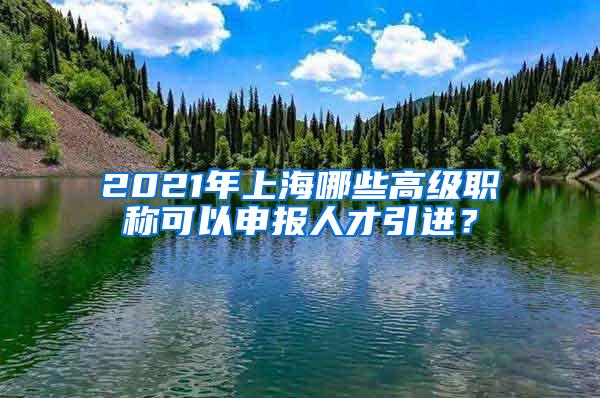 2021年上海哪些高级职称可以申报人才引进？