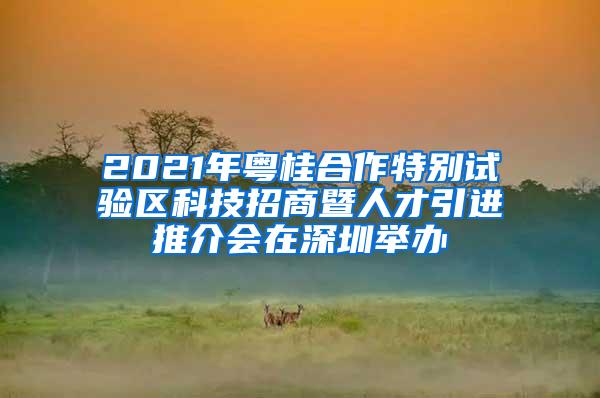 2021年粤桂合作特别试验区科技招商暨人才引进推介会在深圳举办