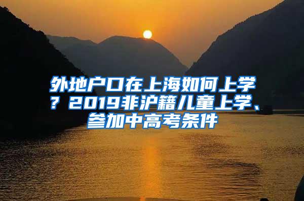 外地户口在上海如何上学？2019非沪籍儿童上学、参加中高考条件