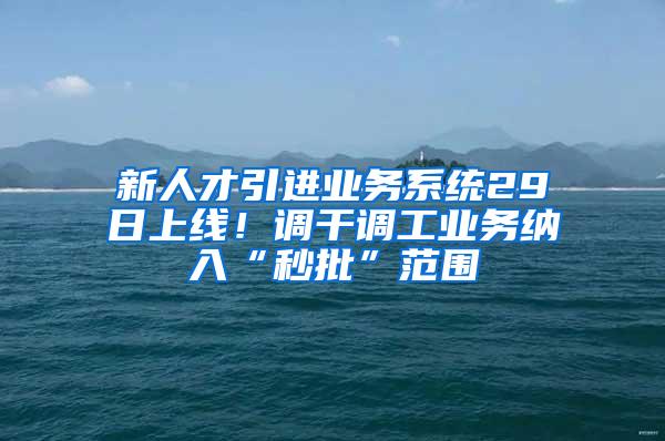 新人才引进业务系统29日上线！调干调工业务纳入“秒批”范围