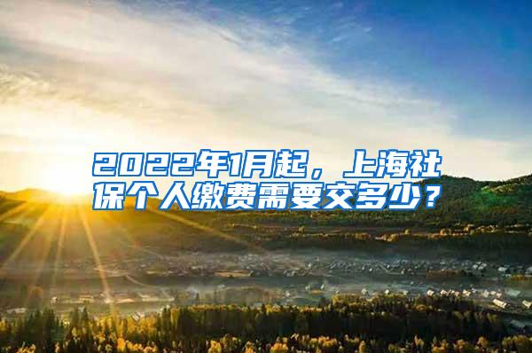 2022年1月起，上海社保个人缴费需要交多少？
