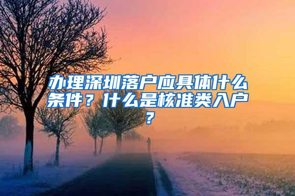 办理深圳落户应具体什么条件？什么是核准类入户？