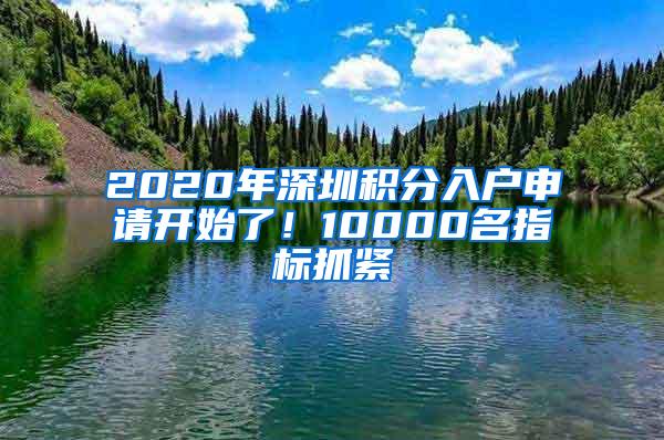 2020年深圳积分入户申请开始了！10000名指标抓紧