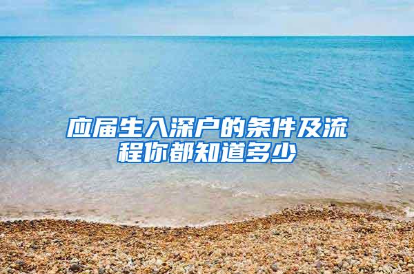 应届生入深户的条件及流程你都知道多少