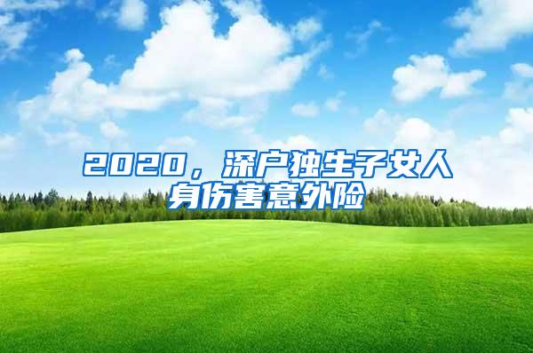 2020，深户独生子女人身伤害意外险