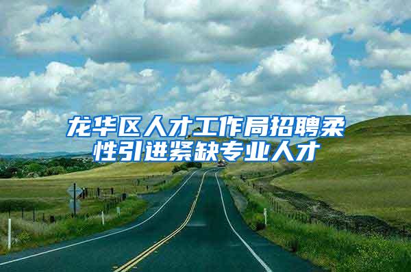 龙华区人才工作局招聘柔性引进紧缺专业人才