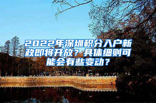 2022年深圳积分入户新政即将开放？具体细则可能会有些变动？