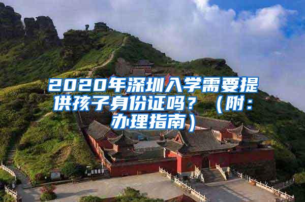 2020年深圳入学需要提供孩子身份证吗？（附：办理指南）