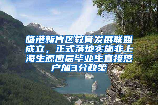 临港新片区教育发展联盟成立，正式落地实施非上海生源应届毕业生直接落户加3分政策