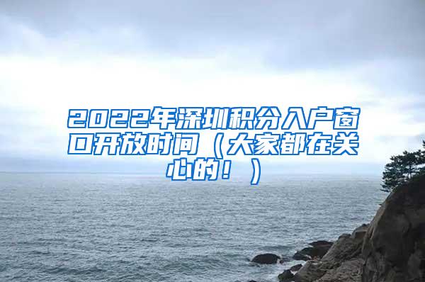 2022年深圳积分入户窗口开放时间（大家都在关心的！）