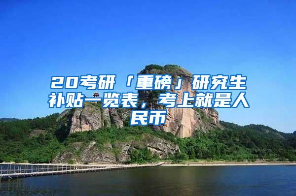 20考研「重磅」研究生补贴一览表，考上就是人民币