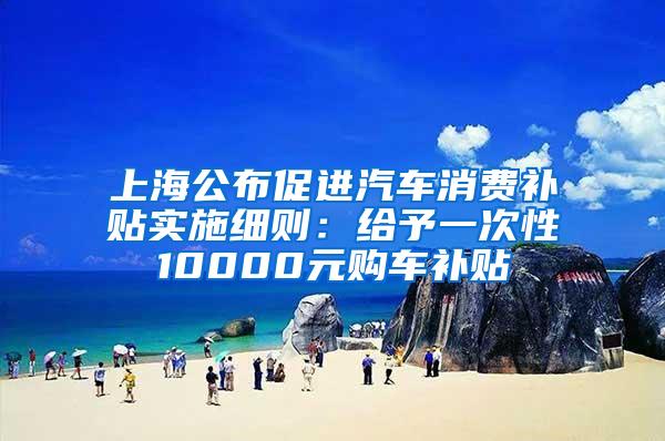 上海公布促进汽车消费补贴实施细则：给予一次性10000元购车补贴