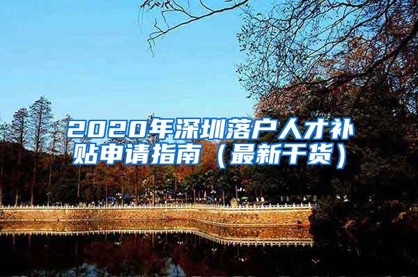 2020年深圳落户人才补贴申请指南（最新干货）