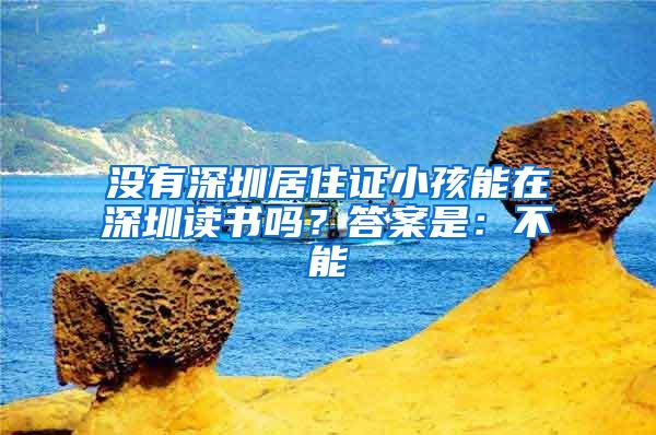 没有深圳居住证小孩能在深圳读书吗？答案是：不能