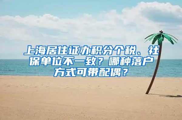 上海居住证办积分个税、社保单位不一致？哪种落户方式可带配偶？