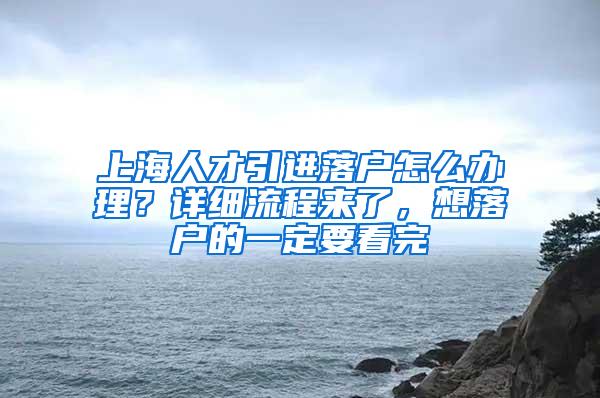 上海人才引进落户怎么办理？详细流程来了，想落户的一定要看完