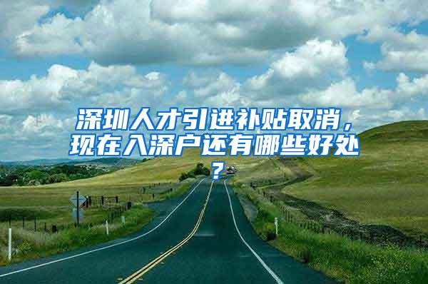 深圳人才引进补贴取消，现在入深户还有哪些好处？