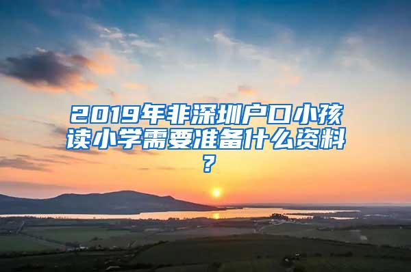 2019年非深圳户口小孩读小学需要准备什么资料？