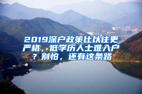 2019深户政策比以往更严格，低学历人士难入户？别怕，还有这条路