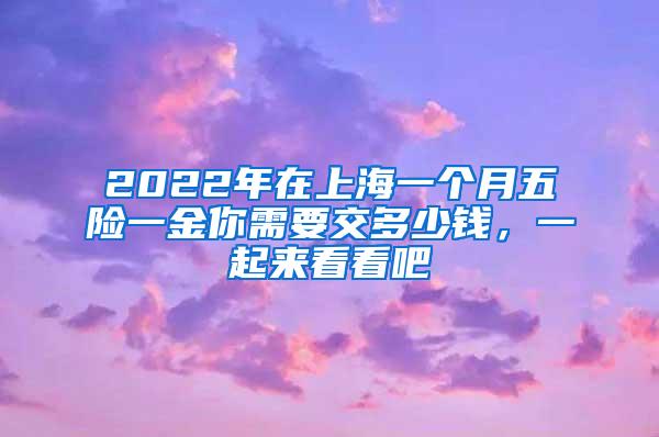 2022年在上海一个月五险一金你需要交多少钱，一起来看看吧