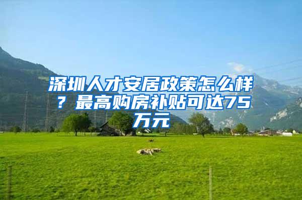 深圳人才安居政策怎么样？最高购房补贴可达75万元