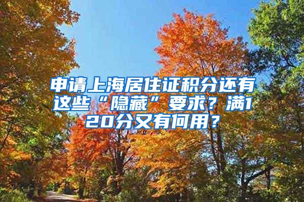 申请上海居住证积分还有这些“隐藏”要求？满120分又有何用？