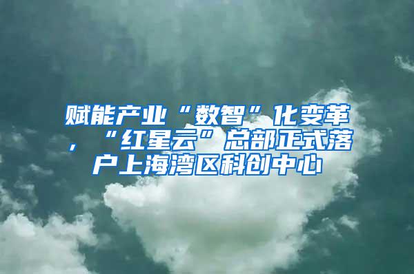 赋能产业“数智”化变革，“红星云”总部正式落户上海湾区科创中心