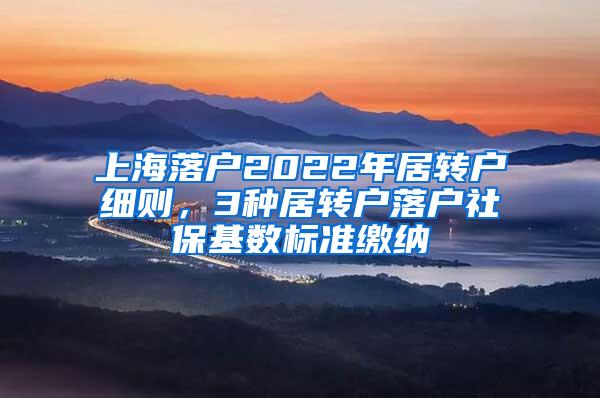 上海落户2022年居转户细则，3种居转户落户社保基数标准缴纳