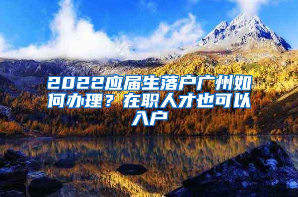 2022应届生落户广州如何办理？在职人才也可以入户