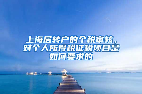 上海居转户的个税审核，对个人所得税征税项目是如何要求的