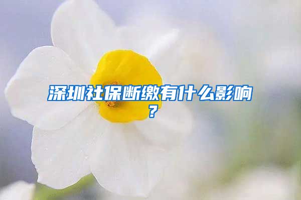 深圳社保断缴有什么影响？