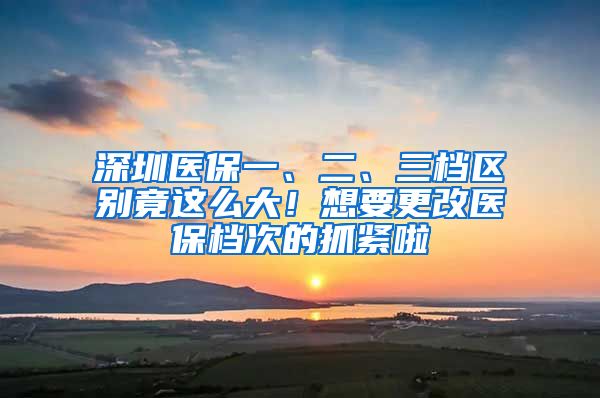 深圳医保一、二、三档区别竟这么大！想要更改医保档次的抓紧啦