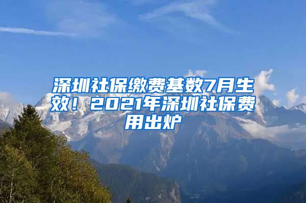 深圳社保缴费基数7月生效！2021年深圳社保费用出炉