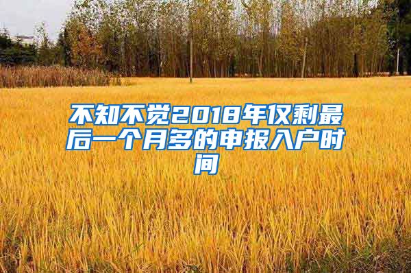 不知不觉2018年仅剩最后一个月多的申报入户时间