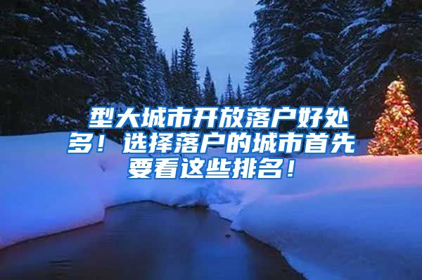 Ⅰ型大城市开放落户好处多！选择落户的城市首先要看这些排名！