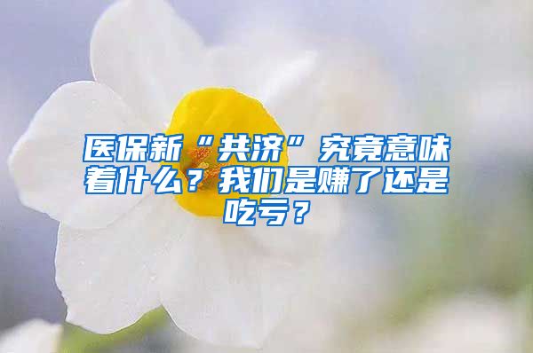 医保新“共济”究竟意味着什么？我们是赚了还是吃亏？