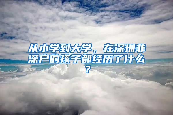 从小学到大学，在深圳非深户的孩子都经历了什么？