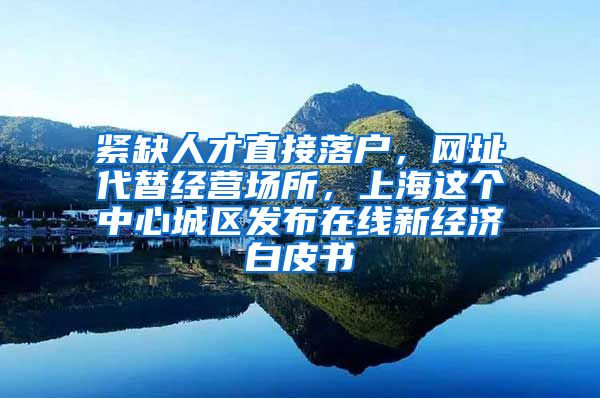紧缺人才直接落户，网址代替经营场所，上海这个中心城区发布在线新经济白皮书