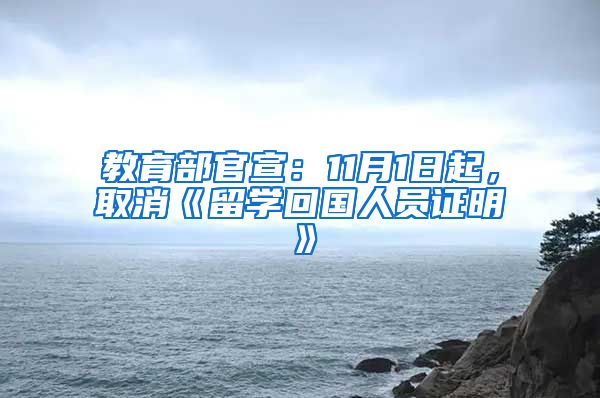 教育部官宣：11月1日起，取消《留学回国人员证明》